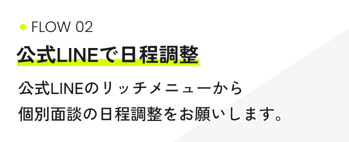 公式LINEで日程調整